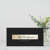 Elegant zwart gouden QR-code cadeaubon (Staand voorkant)