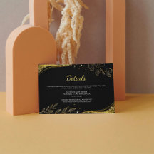 Elegant zwart gouden trouw blad ontwerp details