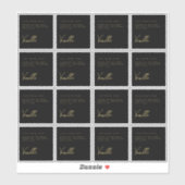 Elegant zwart goudkaarsenetiket sticker (Vel)