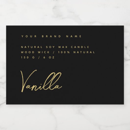 Elegant zwart goudkaarsenetiket voedselcontainer etiket (Enkel label)