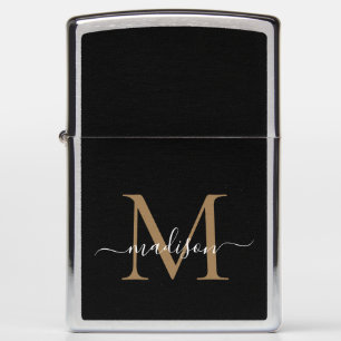 Elegant zwart goudmonogram stijlvol grafisch scrip