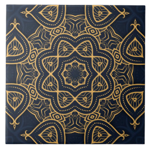 elegant zwart goudpatroon tegeltje