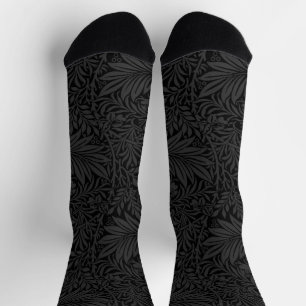 Elegant zwart grijs bloempatroon sokken