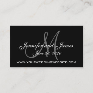 Elegant zwart grijs bruiloft website Kaart