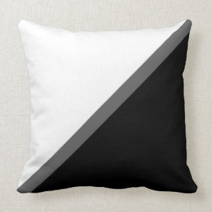 Elegant Zwart Grijs en Wit Kussen