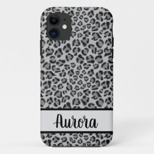 Elegant Zwart grijs Leopard cheetah patroon iPhone 11 Hoesje