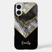 Elegant zwart grijs uniek geometrisch Case-Mate iPhone case (Achterkant)