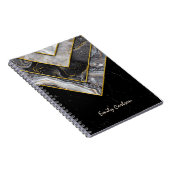 Elegant zwart grijs uniek geometrisch schetsboek notitieboek (Rechterzijde)