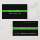 Elegant zwart-groene professionele onderneming visitekaartje (Voorkant / Achterkant)
