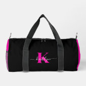 Elegant zwart Hot Pink Script Monogram Plunjezak (Achterkant)