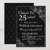 Elegant zwart Jubileum Kaart (Voorkant / Achterkant)