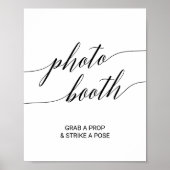 Elegant zwart kalligrafie fotocabine bord poster (Voorkant)