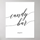 Elegant zwart kalligrafie snoepbarenschild poster (Voorkant)