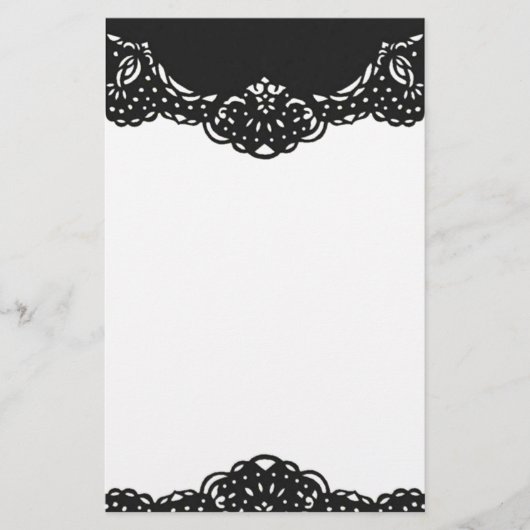 Elegant zwart kant  briefpapier (Voorkant)