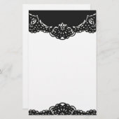 Elegant zwart kant  briefpapier (Voorkant / Achterkant)