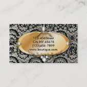 Elegant Zwart Kant  Mode Visitekaartjes (Achterkant)