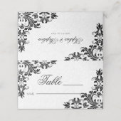 Elegant Zwart Kant Wit Damasks (Buitenkant ongevouwen)