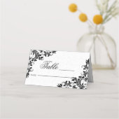 Elegant Zwart Kant Wit Damasks (Voorkant)