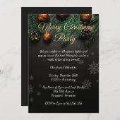 Elegant zwart kerstfeest kaart (Voorkant / Achterkant)