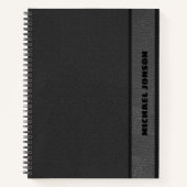 Elegant zwart leder notitieboek (Voorkant)