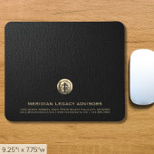 Elegant zwart lederen print luxe gouden Logo Muismat