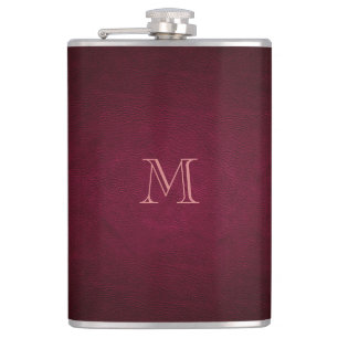 Elegant zwart leer look monogram heupfles