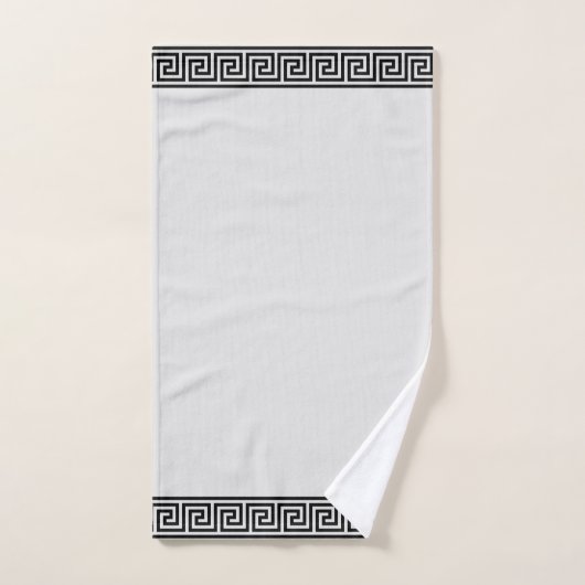 Elegant  zwart/licht grijs Grieks patroon Bad Handdoek (Handdoek)