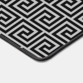 Elegant Zwart & Lichtgrijs Grieks Patroon Bureaumat (Hoek)
