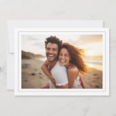 Elegant zwart Lijst Monogram Classic Fotobruiloft Save The Date (Achterkant)