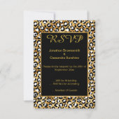 ELEGANT ZWART LUIPAARDPRINT RSVP  KAART (Voorkant)