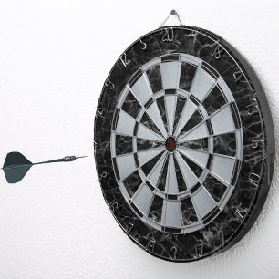 Elegant Zwart Marmer Faux Zilver Metallic Classic Dartbord