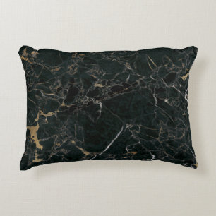 Elegant zwart marmer: getextureerde achtergrond accent kussen