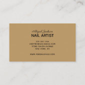 Elegant zwart marmer gouden nagels door "naam" bed visitekaartje (Achterkant)