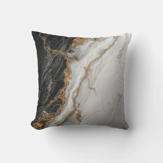 Elegant zwart marmer met goud textuur kussen