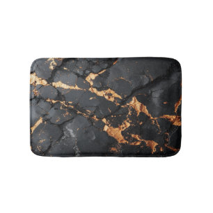 Elegant zwart marmer met gouden aders moderne kuns badmat
