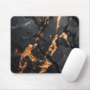 Elegant zwart marmer met gouden aders moderne kuns muismat