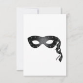 Elegant zwart Masquerade Masker met Bloemenkant Kaart (Voorkant)