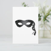 Elegant zwart Masquerade Masker met Bloemenkant Kaart (Staand voorkant)