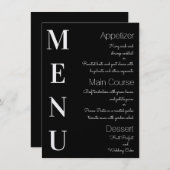 Elegant Zwart met Witte Tekst Menu (Voorkant / Achterkant)