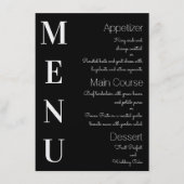 Elegant Zwart met Witte Tekst Menu (Voorkant)
