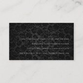 Elegant zwart & Metallic zilver  Damasks 3 Visitekaartje (Achterkant)