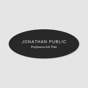 Elegant zwart minimalistisch design eenvoudige Sja Naamplaatje