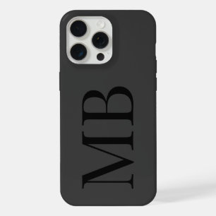 Elegant Zwart Minimalistisch Initieel Monogram iPhone 15 Pro Max Hoesje
