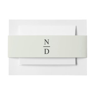 Elegant zwart minimalistisch monogram Initialen Uitnodigingen Wikkel