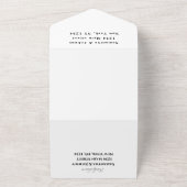 Elegant zwart-minimalistisch script Unieke bruilof All In One Uitnodiging (Buitenkant)