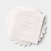 Elegant Zwart Minimalistisch Serif Folie Servetten (Insitu (Gestapeld))