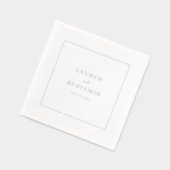 Elegant Zwart Minimalistisch Serif Folie Servetten (Links)