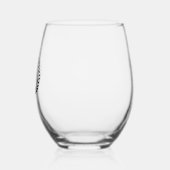 Elegant zwart monogram laurierkrans kroon wijnglas zonder voet (Links)