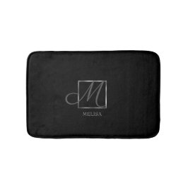 Elegant zwart monogram ontwerp badmat