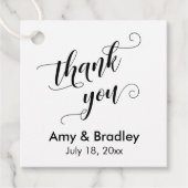 Elegant, zwart op witte bruiloft Dank je Bedankjes Labels (Voorkant)